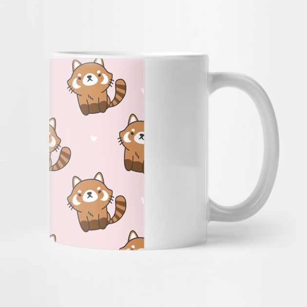 Red Panda Cute Animal Pattern by Printable Pretty